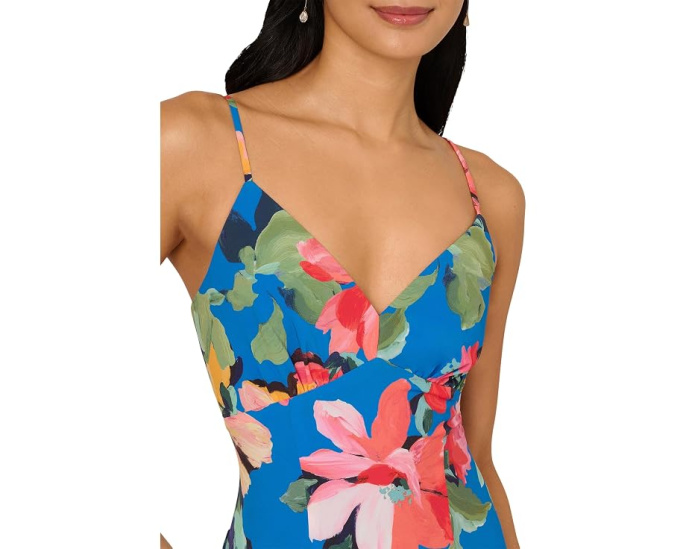 Платье миди Adrianna Papell Handkerchief Floral в цветочный принт