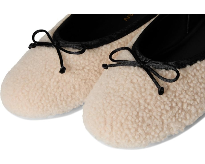 Балетки Stuart Weitzman Prima Bow Shearling Slingback с мехом и бантом