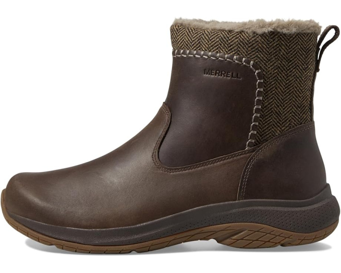 Ботинки Merrell Encore Ice 5 Mid Zip с водонепроницаемой кожей и утеплением