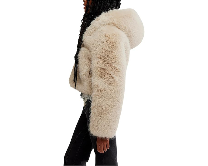 Куртка Free People Louder Please с капюшоном из искусственного меха и укороченным кроем