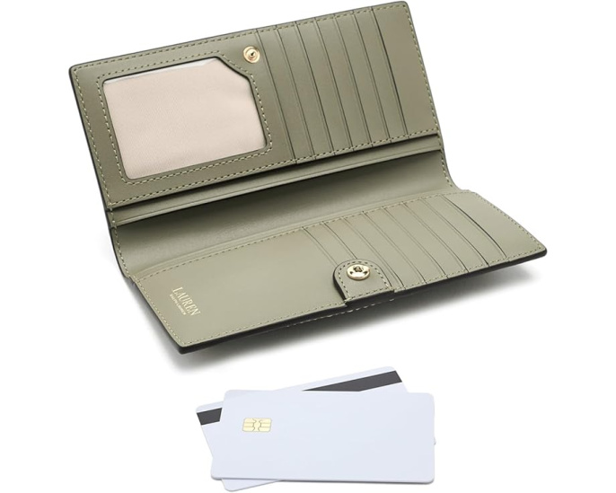 Тонкий кожаный бумажник Lauren Ralph Lauren Crosshatch