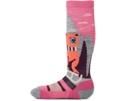 Детские лыжные носки Smartwool Kids с легкой амортизацией и рисунком медведя