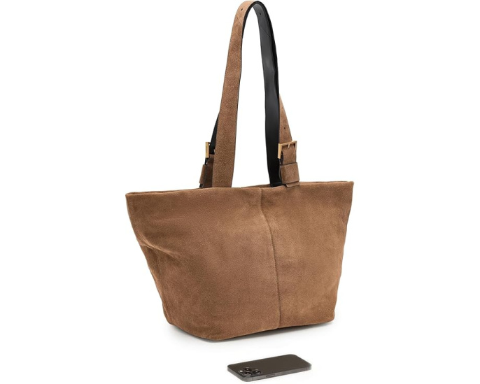 Сумка AllSaints Alba Suede Zip Tote из замши с молнией