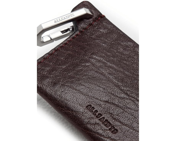 Кардхолдер Hex Grain AllSaints с карабином из кожи
