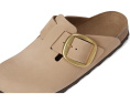 Клоги Birkenstock Boston Big Buckle из нубука с пробковой стелькой