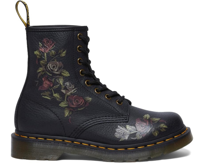 Ботинки Dr. Martens 1460 Leather Lace-Up с принтом роз и круглым носком