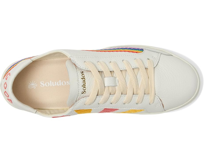 Кроссовки Soludos Rainbow Wave с кожаным верхом и вышивкой