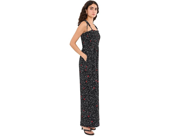 Комбинезон CeCe Smocked Bodice Tie Strap с регулируемыми бретелями