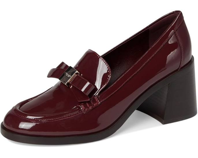Kate Spade New York лоферы на каблуке Deco Bow из гладкой кожи