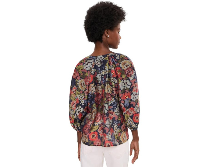 Raglan Sleeve Button-Down Blouse