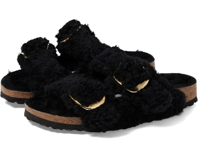 Сандалии Birkenstock Arizona Big Buckle Teddy из овчины с пробковой стелькой