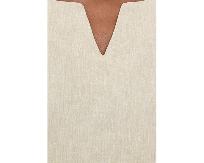 Футболка Rumba Linen Split Neck Tee из льна с вырезом NIC+ZOE