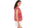 Топ CeCe Flutter Sleeve с вышивкой и завязками цвета Classic Cherry