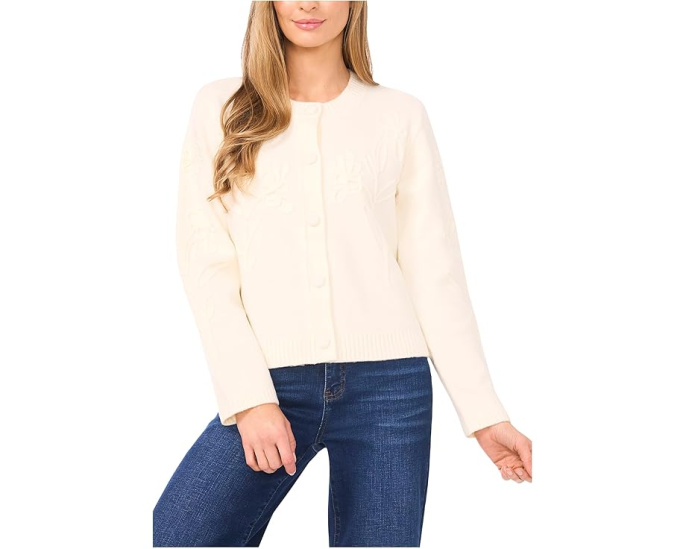 CeCe Floral Embroidery Cardigan кардиган с цветочной вышивкой
