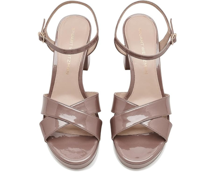 Сандалии Stuart Weitzman Dayna Platform 80 на платформе с ремешком на щиколотке
