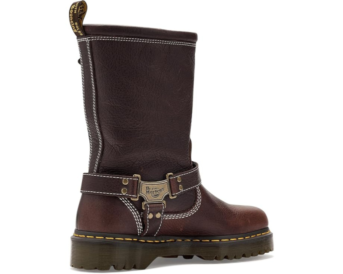 Dr. Martens Anistone Hi Flower ботинки из темной кожи