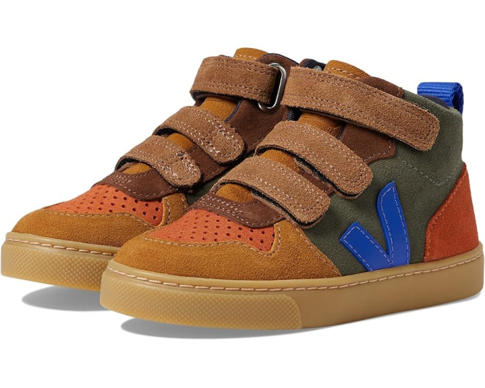Детские кроссовки VEJA Small V-10 Mid с высоким берцем на липучках