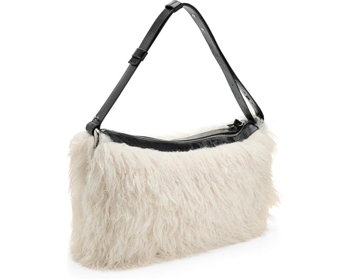Scene Large Shoulder Bag In Grunge Fur