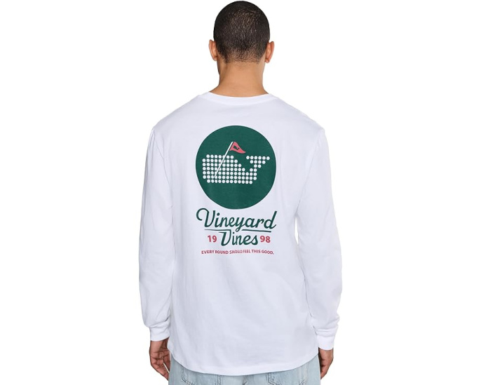 Футболка Vineyard Vines Golf Ball Whale с длинным рукавом и принтом