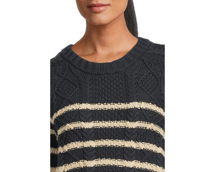 L.L.Bean Signature Cotton Fisherman Crewneck Sweater Stripe в полоску