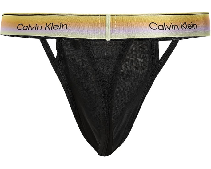 Calvin Klein трусы-стринги Icon Mesh Thong из черной сетки