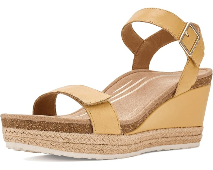 Босоножки Sydney Adjustable Wedge Aetrex на танкетке с кожаным верхом