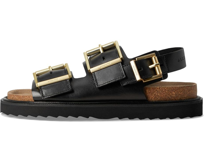Сандалии AllSaints Isla из кожи с тремя ремешками и пряжкой
