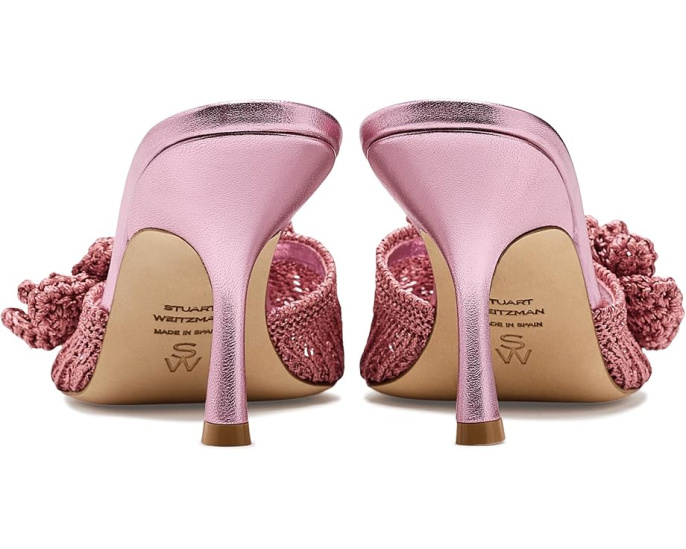Туфли Stuart Weitzman Lotus Slide 85 с ручной вязкой и миндалевидным носком