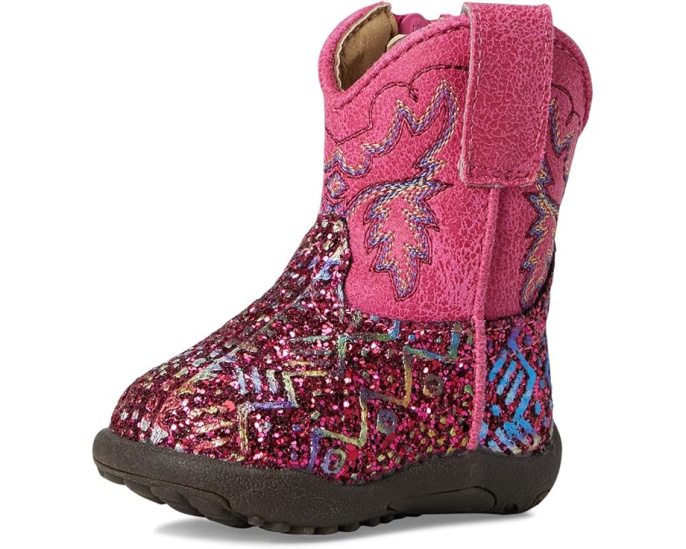 Детские сапоги Roper Cowbabies Glitter Aztec с блестками и боковой молнией