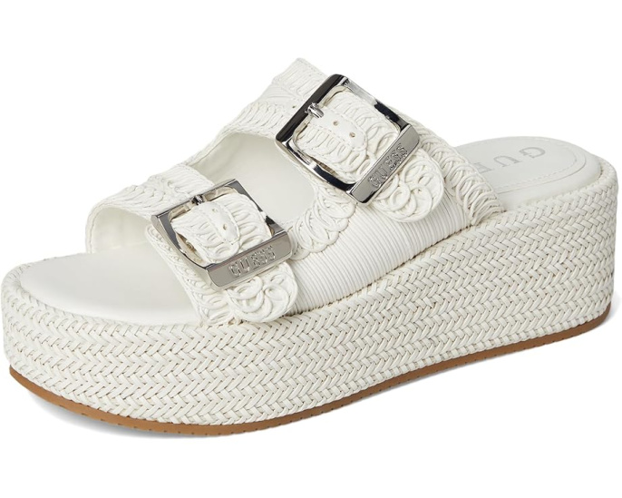 Сандалии GUESS Binks на платформе с плетеными деталями и крупной пряжкой