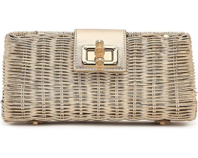 Клатч Leena Wicker Clutch Lilly Pulitzer из ротанга с золотой цепочкой