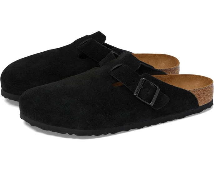 Биркенштоки Boston Soft Footbed из замши унисекс на пробковой стельке
