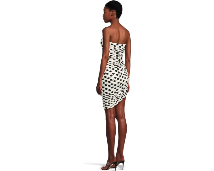 Norma Kamali Strapless Diana Mini Dress в горошек