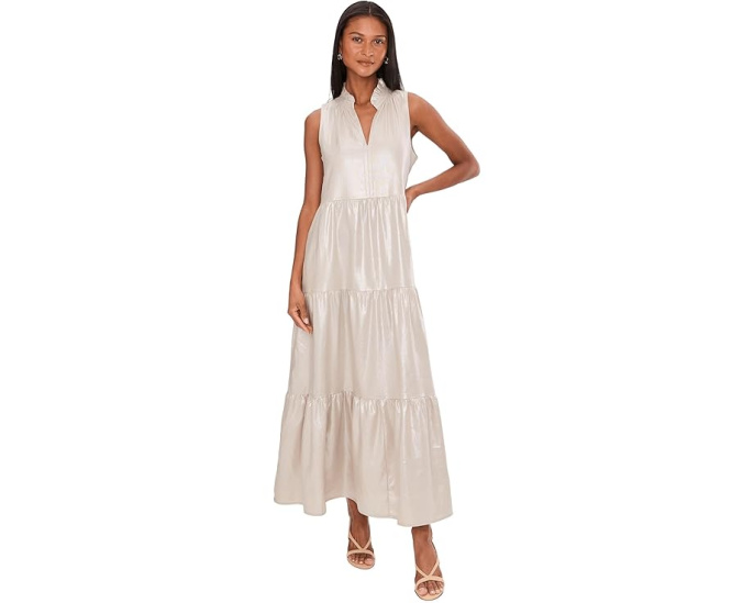 Sleeveless Tiered Ruffle Maxi with Smocked Waist