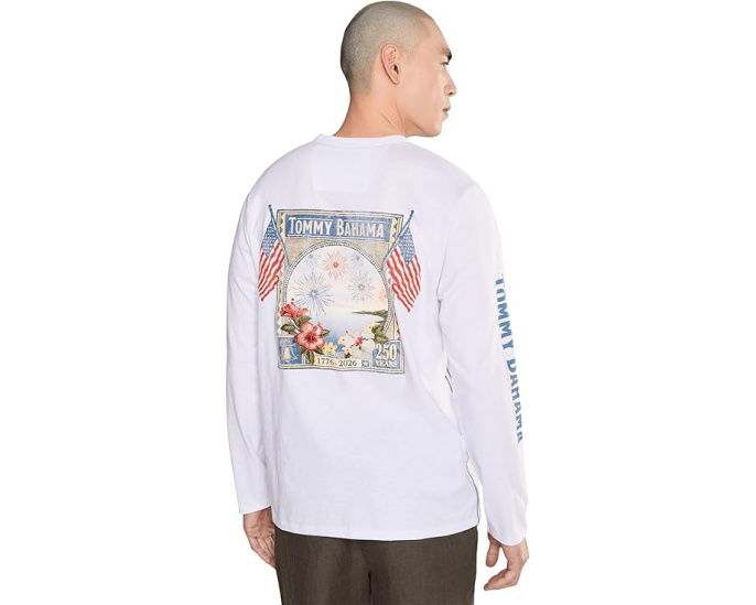Tommy Bahama футболка Long May It Wave с принтом