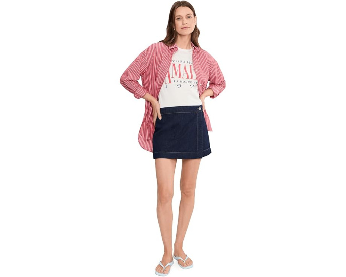 Madewell Джинсовая миди-юбка шорты Denim Wrap Mini Skort Rinse Wash
