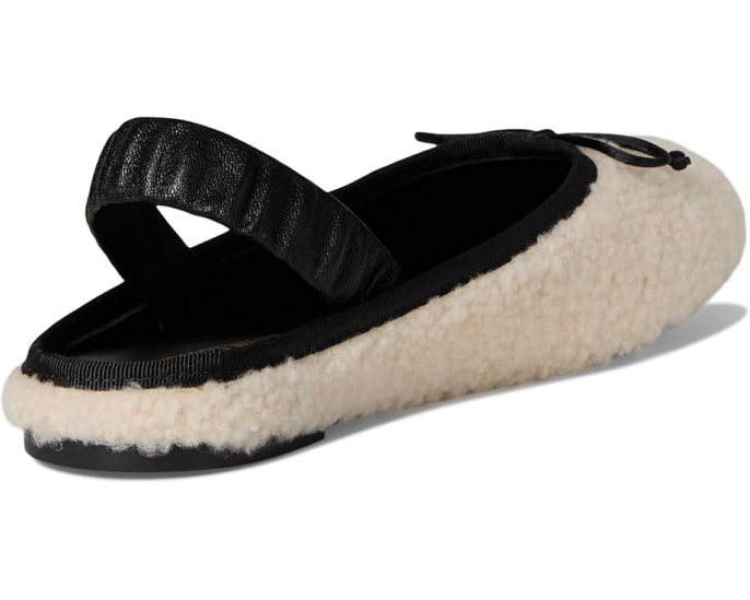 Балетки Stuart Weitzman Prima Bow Shearling Slingback с мехом и бантом