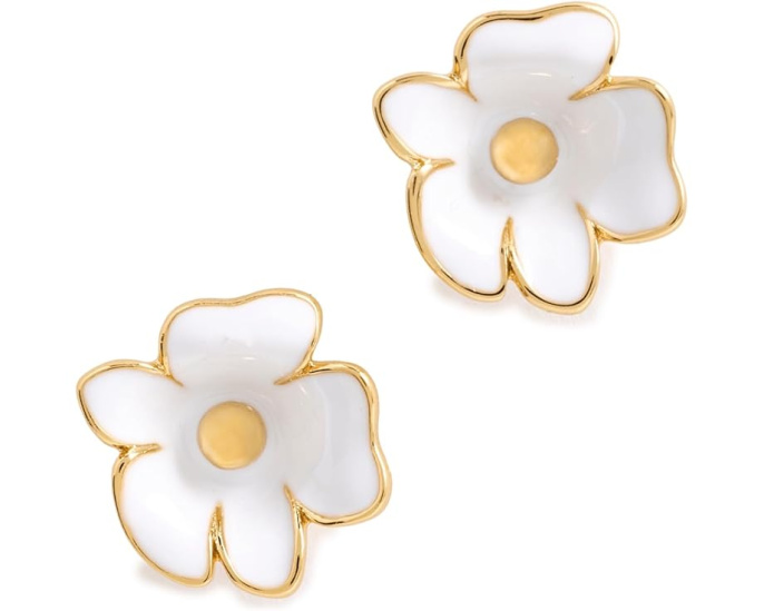 Серьги-гвоздики Golden Bloom Flower Studs от Kate Spade New York с перламутром