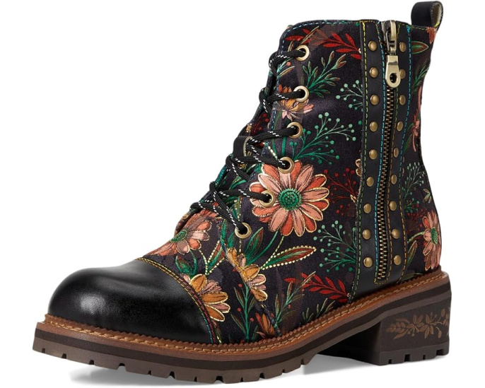 L'Artiste by Spring Step Ботинки Cordea Black Multi с вышивкой
