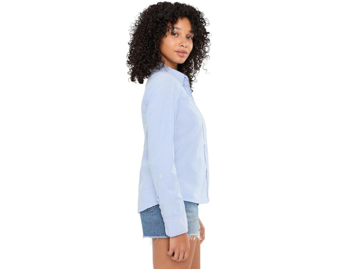 Оксфордская рубашка Free People Benny Slim Oxford синего цвета