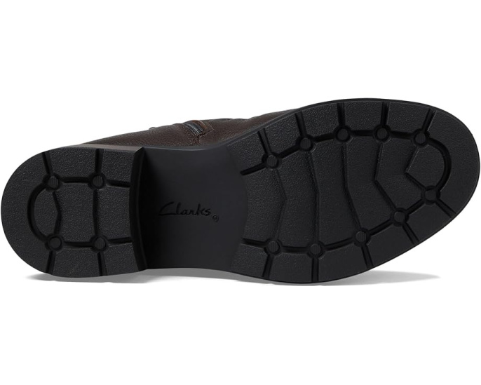 Ботинки Clarks Hearth Rose из кожи с эффектом смятия и высотой до икры