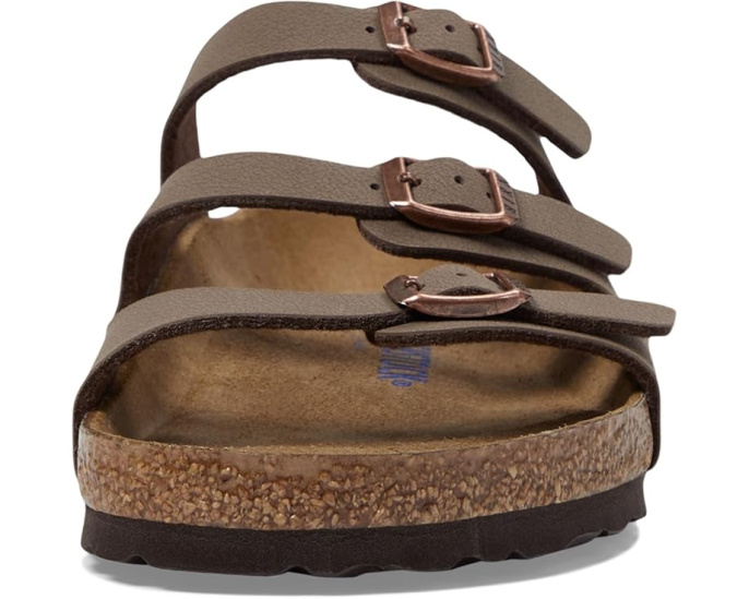 Сандалии Florida Soft Footbed с тремя ремешками и пробковой стелькой Birkenstock