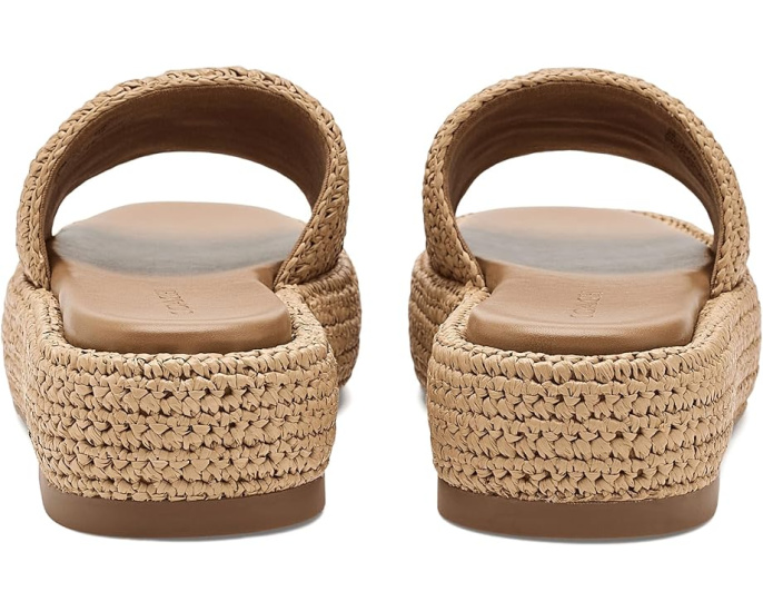 Сандалии COACH Sculpted C Raffia Flatform Slides на платформе