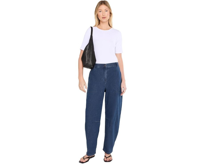 Брюки Eileen Fisher Stretch Denim из хлопка с разрезами на щиколотках