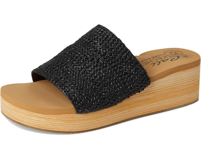 Сандалии Skechers Summers Salt Spray с плетеным верхом из рафии и платформой