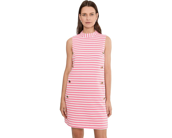 Платье Carmina Shift от Lilly Pulitzer с золотыми пуговицами
