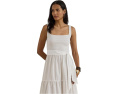 Платье-трапеция Lauren Ralph Lauren Belted Jersey Broadcloth с поясом из хлопка