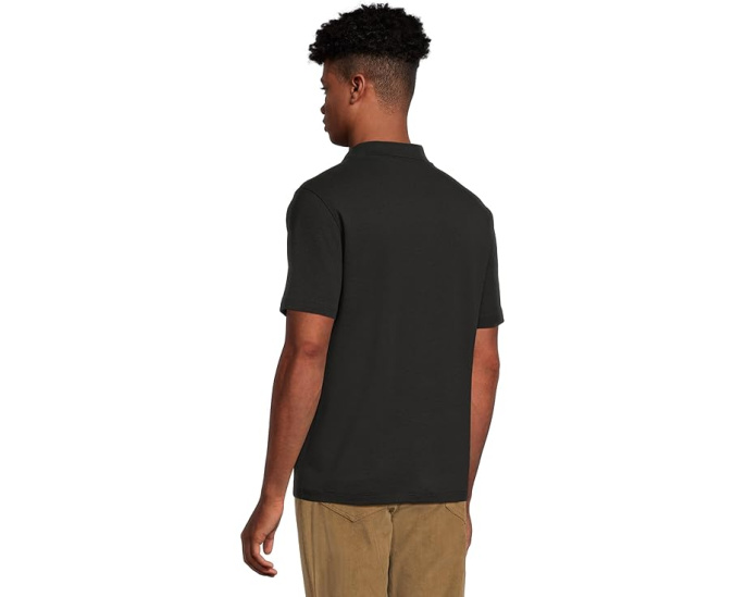 Vince поло Short Sleeve Johnny Collar с воротником-стойкой и сетчатой структурой