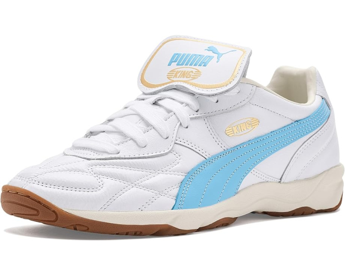 Кроссовки King Indoor от PUMA из кожи с золотым тиснением