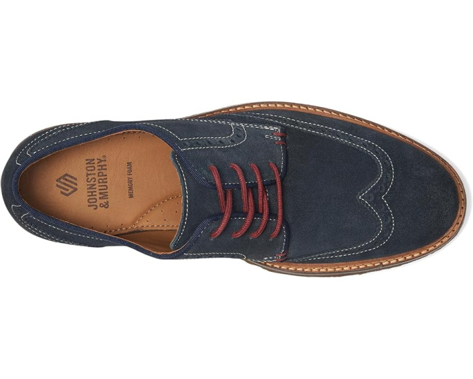 Johnston & Murphy Calder Wingtip с контрастной окантовкой и подошвой из крепа